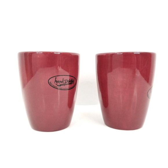 Ciao Burgundy 2 Coffee Mugs by Artimino Red Cups - Picture 2 of 9
